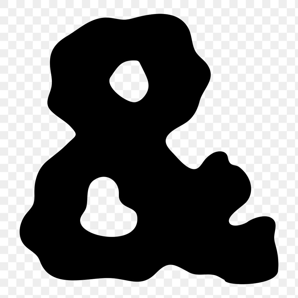 PNG Ampersand sign, distorted symbol, transparent background