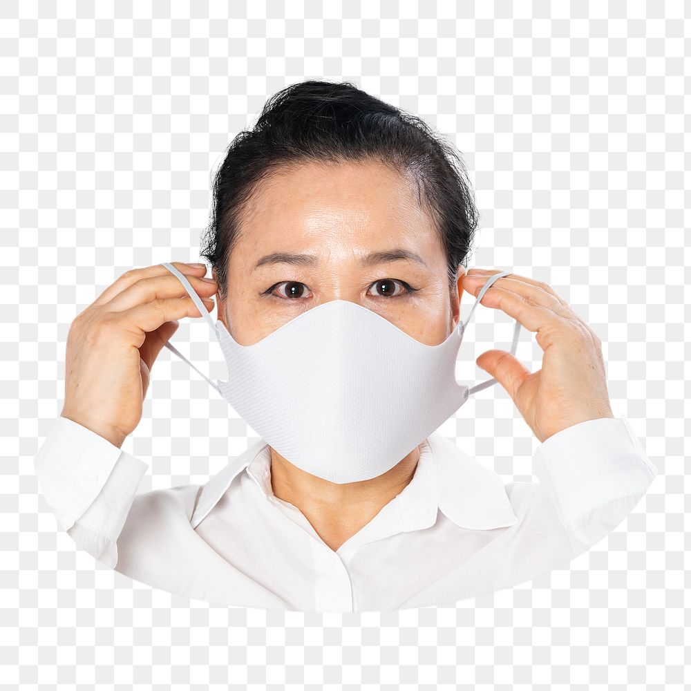 Png Asian woman wearing mask image on transparent background