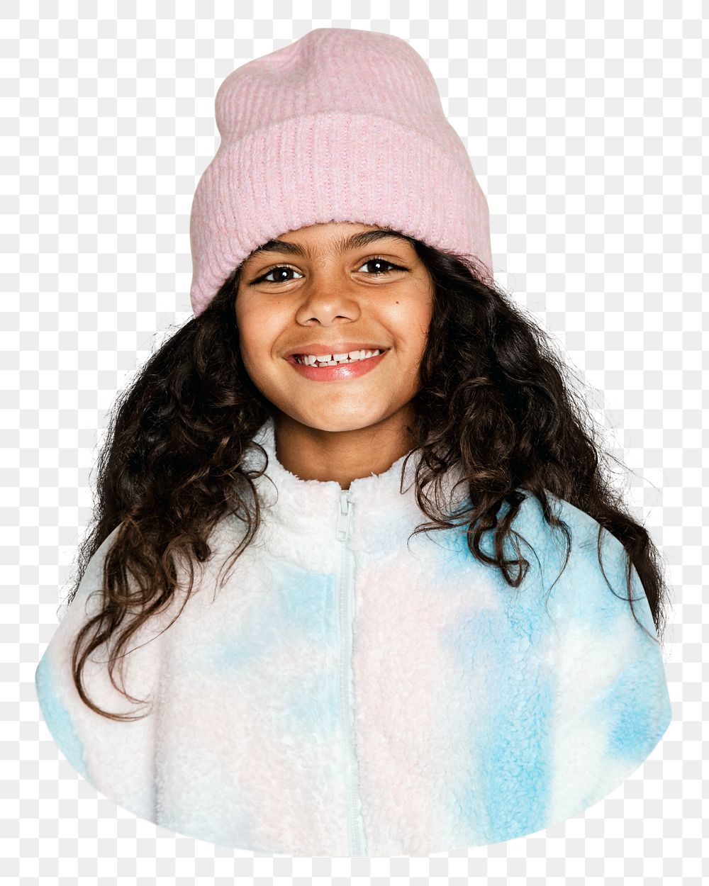 PNG girl in Winter outfit, collage element, transparent background