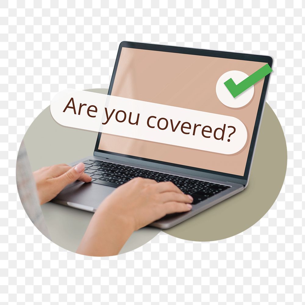 PNG Are you covered search screen laptop, transparent background