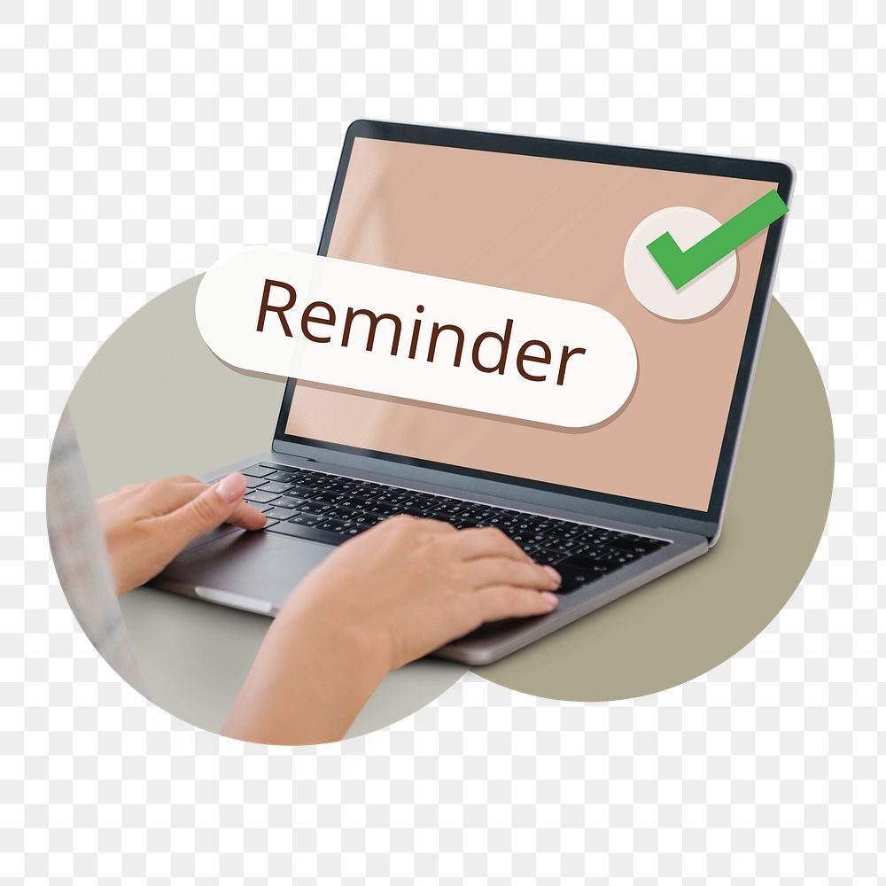 PNG Reminder search screen laptop, transparent background