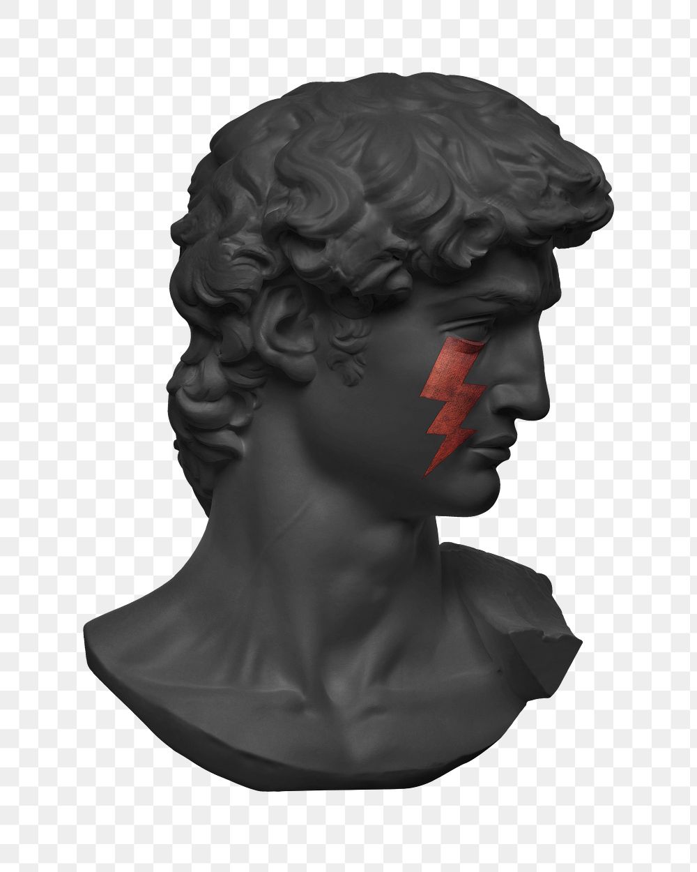 Greek God statue png, transparent background