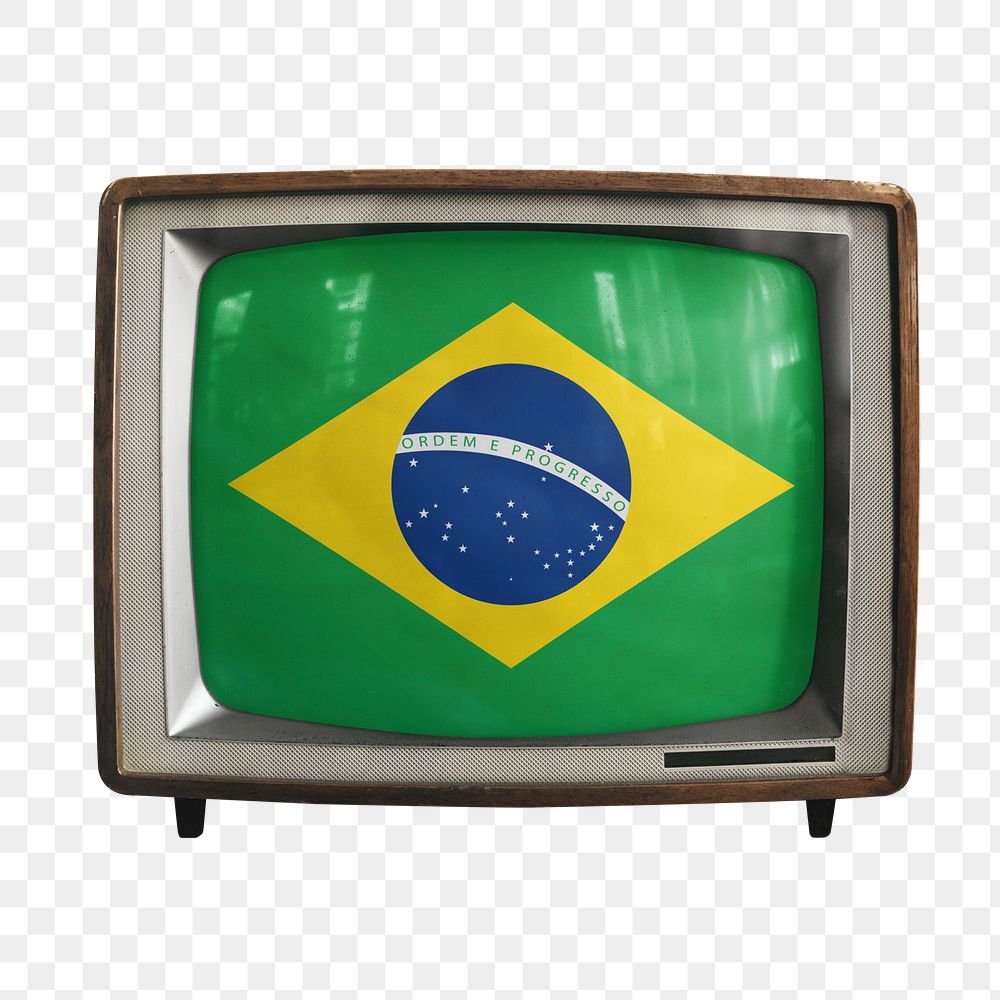 Png TV Brazil flag, transparent background