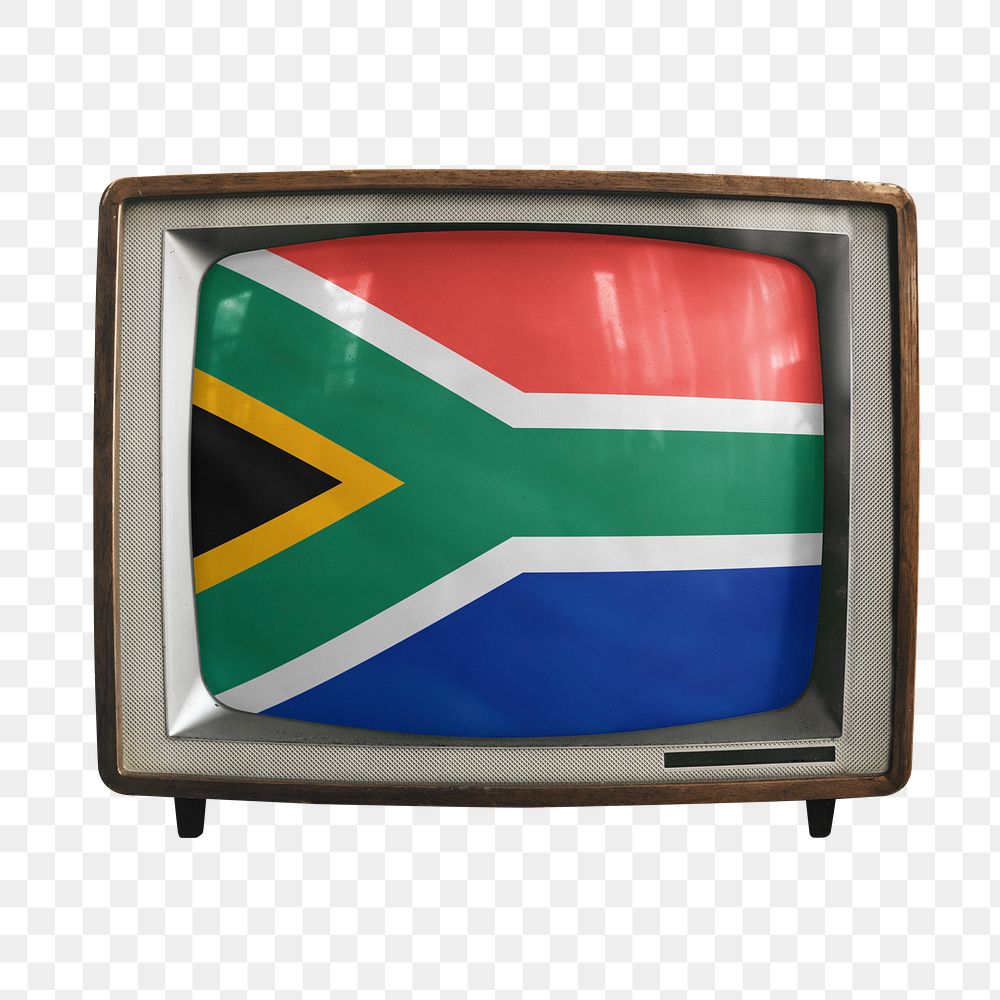 Png TV South African flag, transparent background