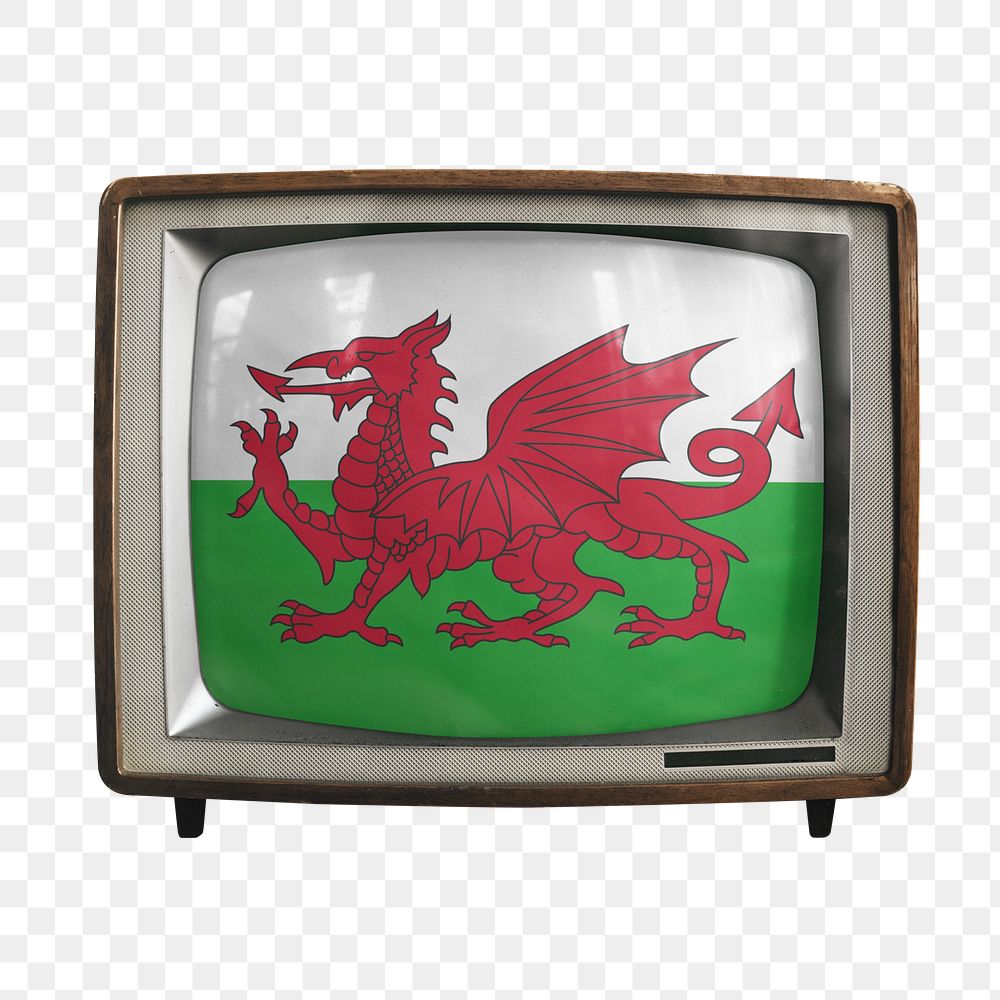 Png TV flag of Wales, transparent background