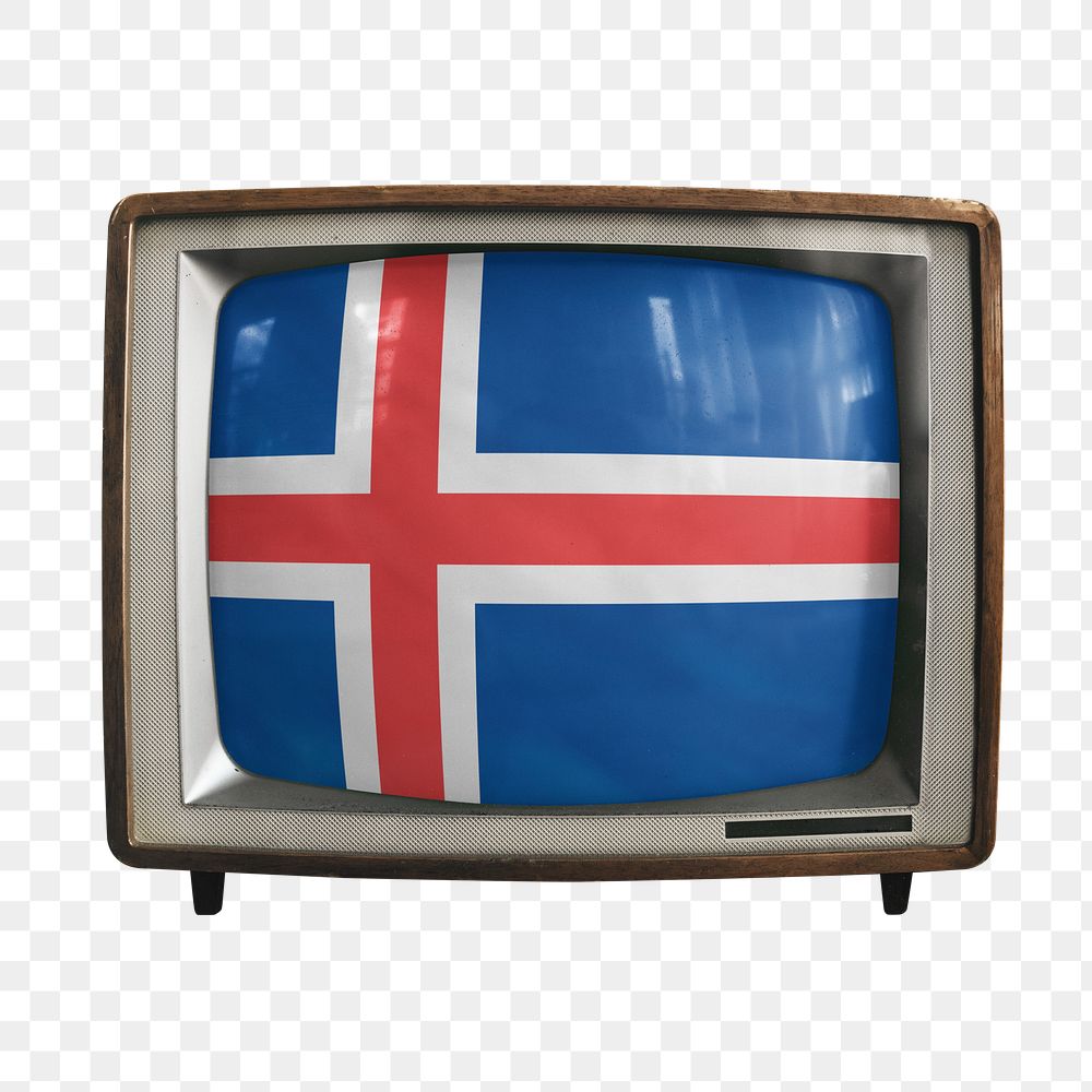 Png TV Iceland flag, transparent background
