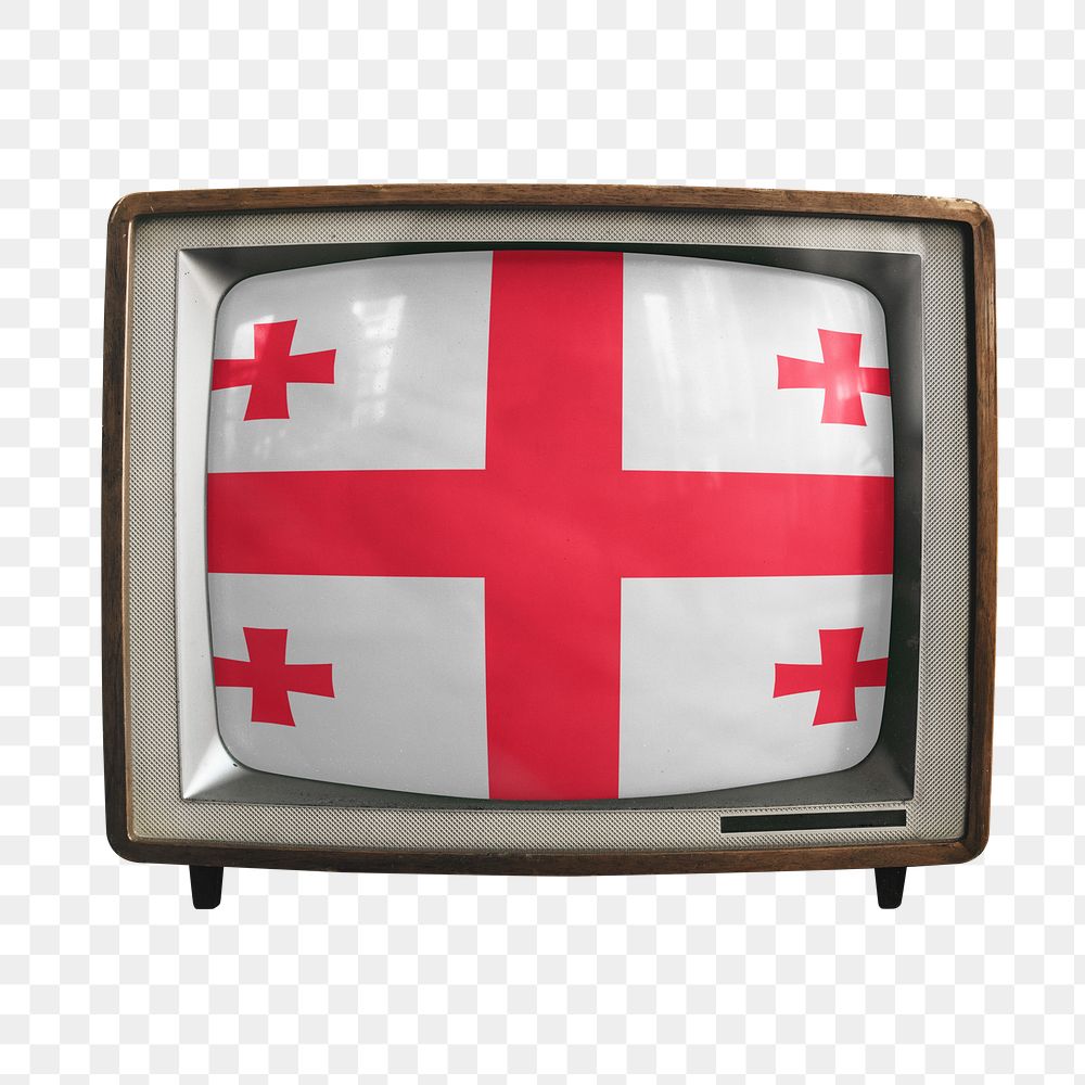 Png TV Georgia flag, transparent background