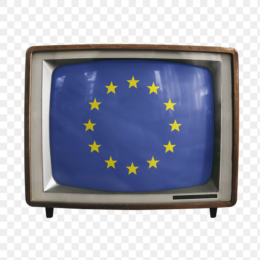 European Union flag news TV, transparent background