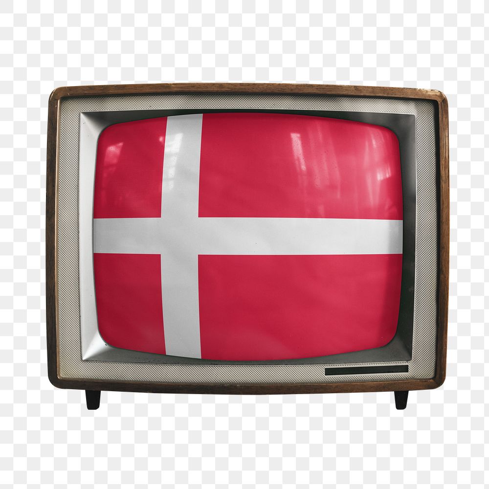 Png TV Denmark flag, transparent background