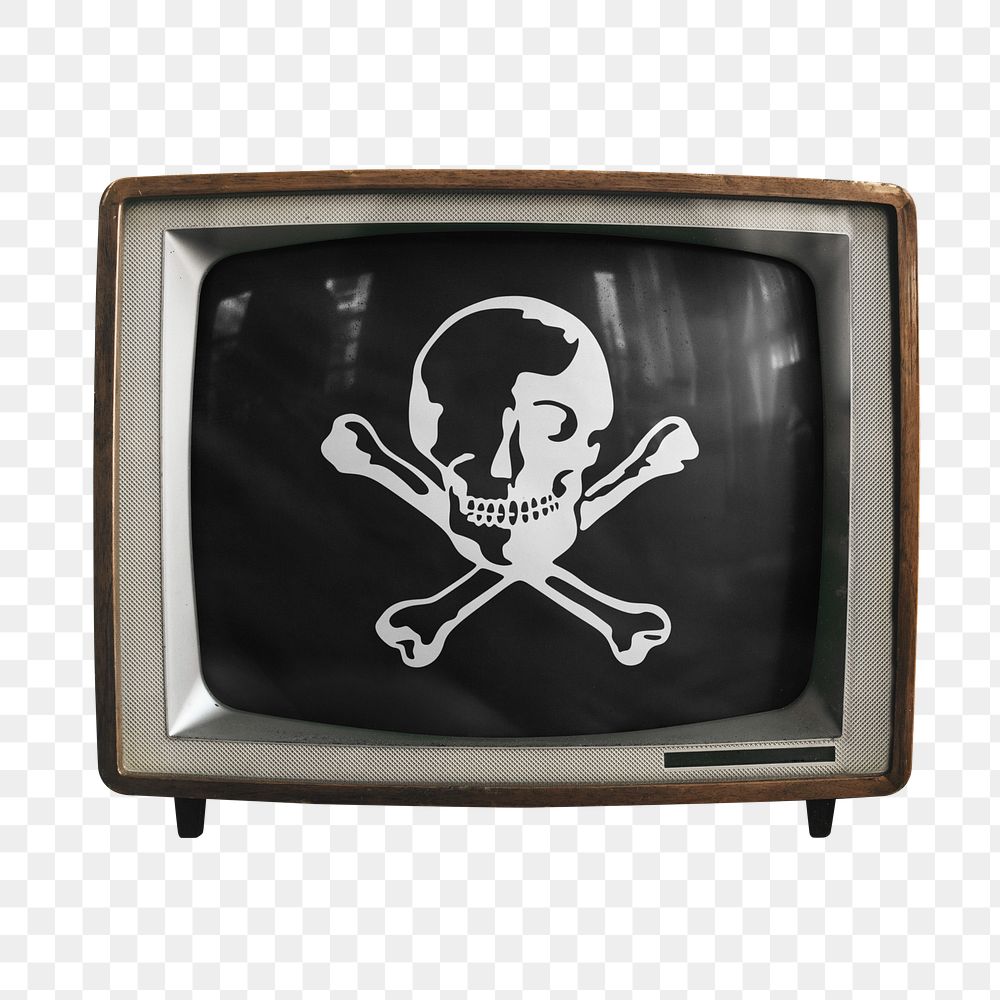 PNG TV black Pirate flag, transparent background