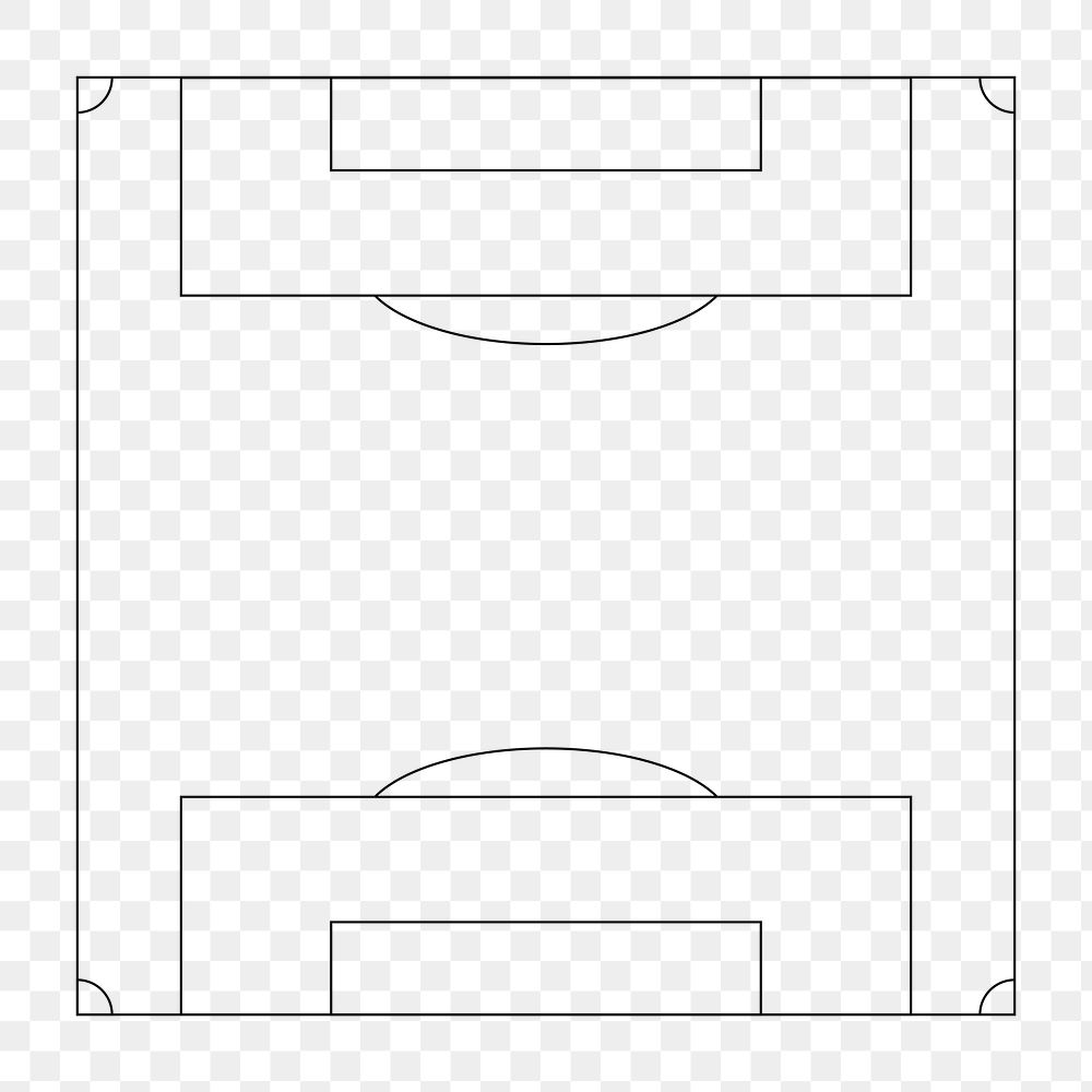 PNG Football pitch outline, transparent background