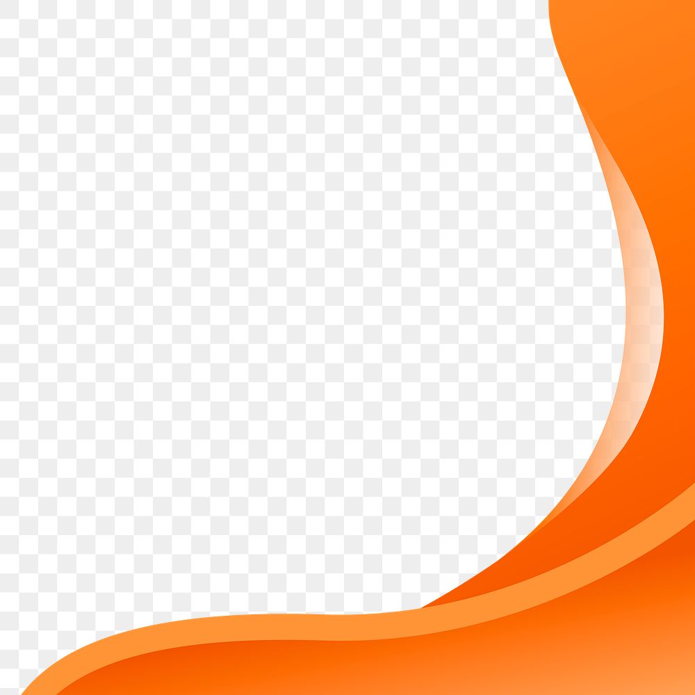 Orange border png collage element, transparent background