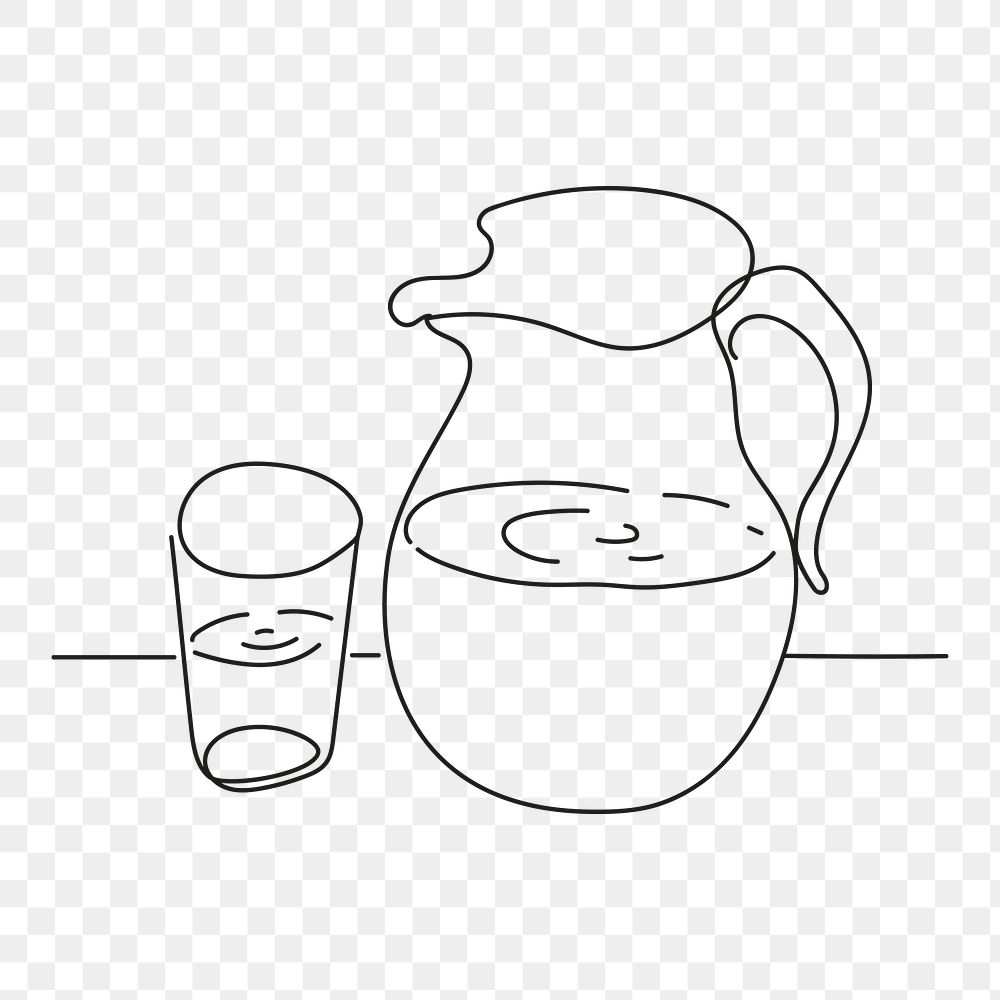 Water jug png, aesthetic illustration, transparent background
