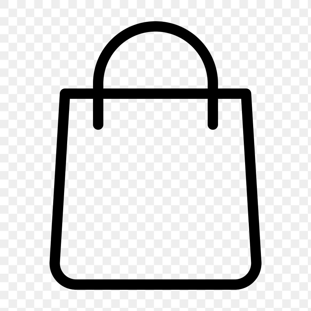 PNG shopping bag flat icon, symbol, transparent background