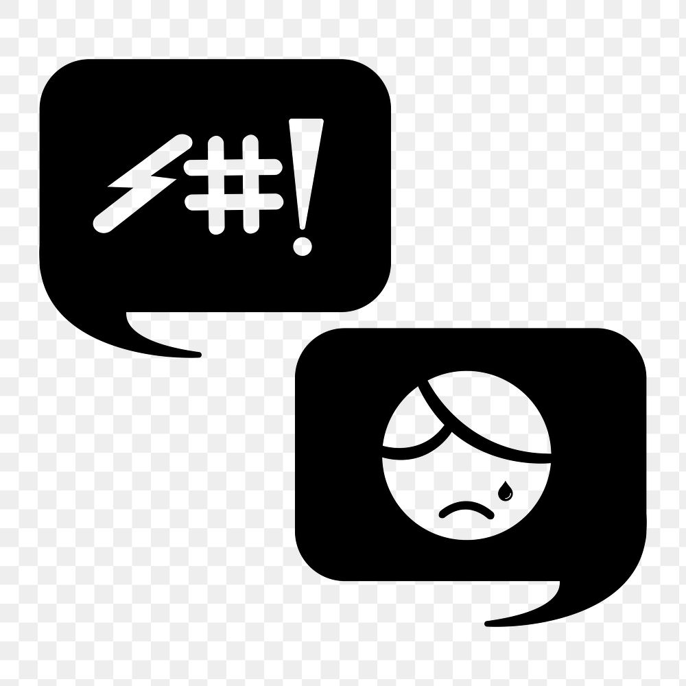PNG cyber bullying flat icon, transparent background