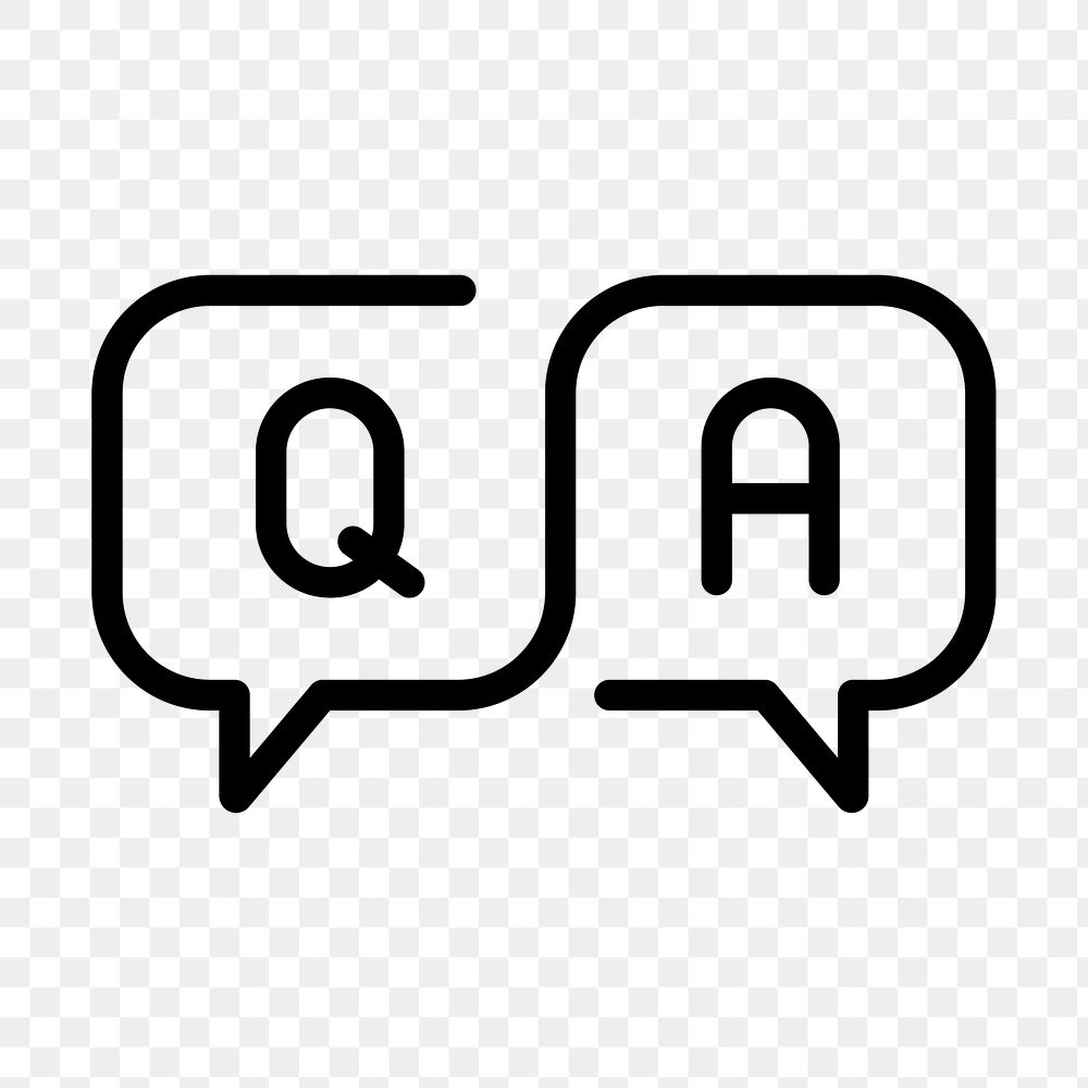 PNG question and answer flat icon, transparent background