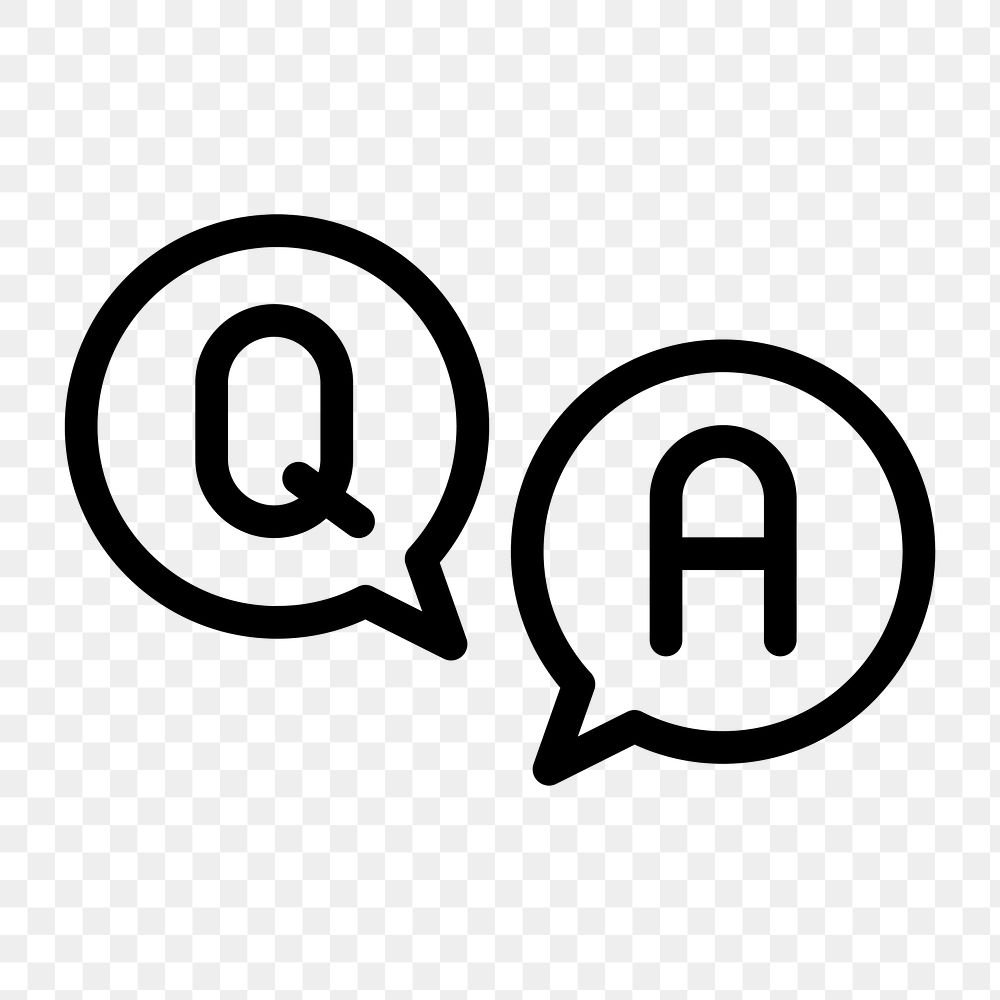 PNG question and answer flat icon, transparent background