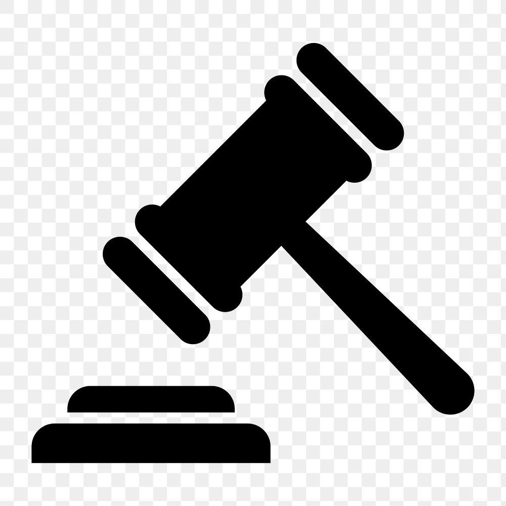 PNG gavel flat icon, transparent background