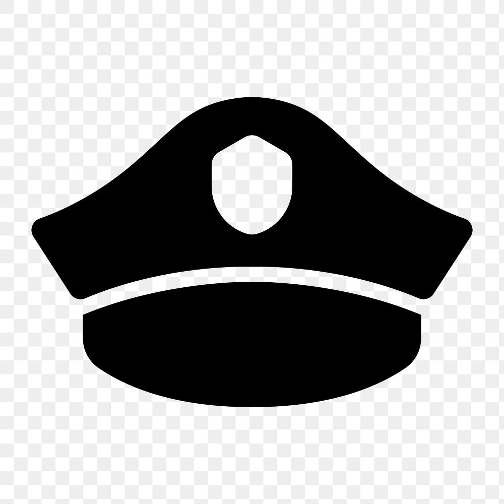 PNG police hat flat icon, transparent background