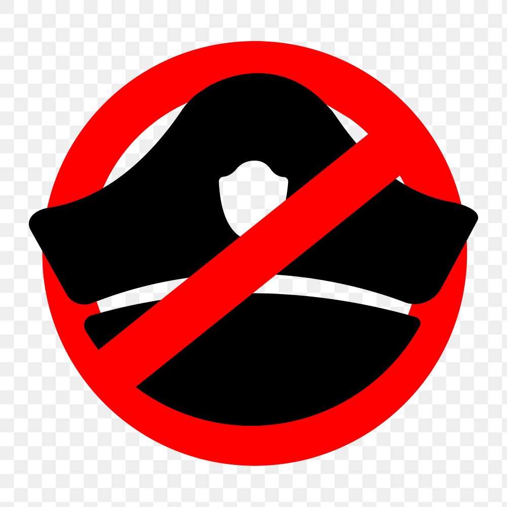 PNG no police flat icon, transparent background