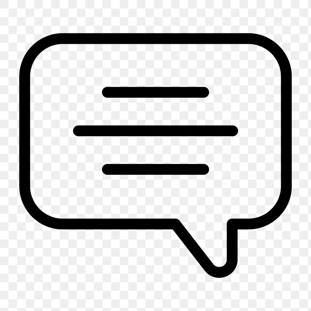 PNG speech bubble flat icon, transparent background