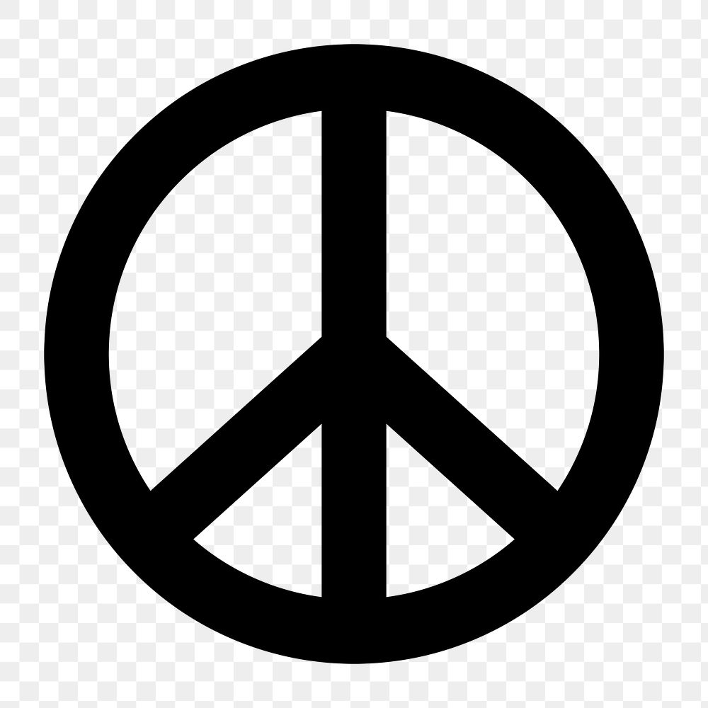 PNG peace symbol flat icon, transparent background