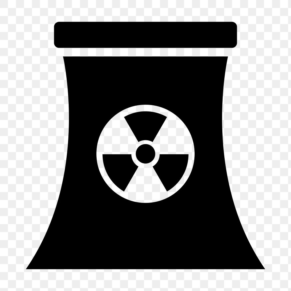 PNG nuclear power plant flat icon, transparent background