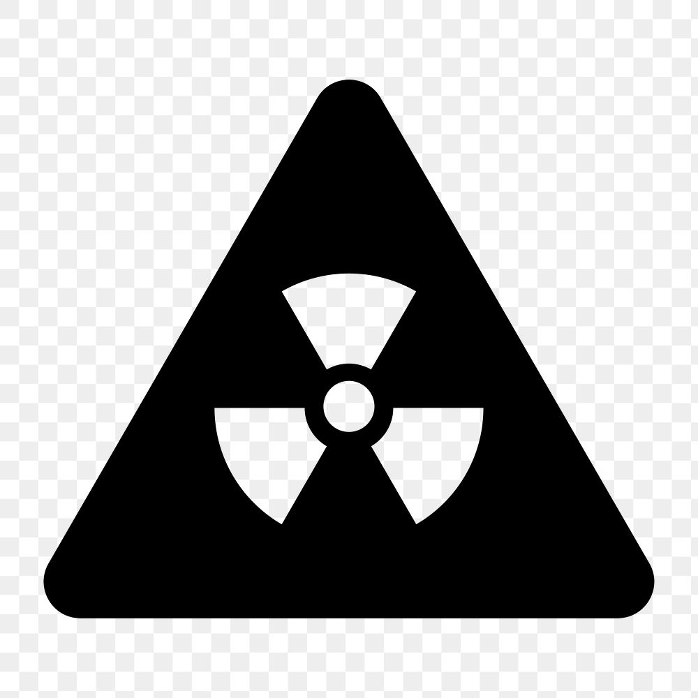 PNG nuclear danger flat icon, transparent background
