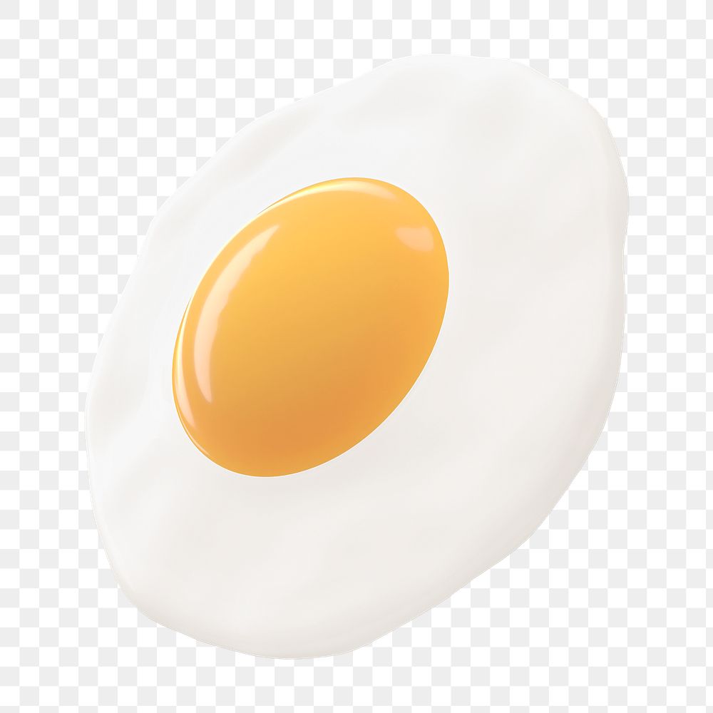 PNG 3D fried egg, element illustration, transparent background