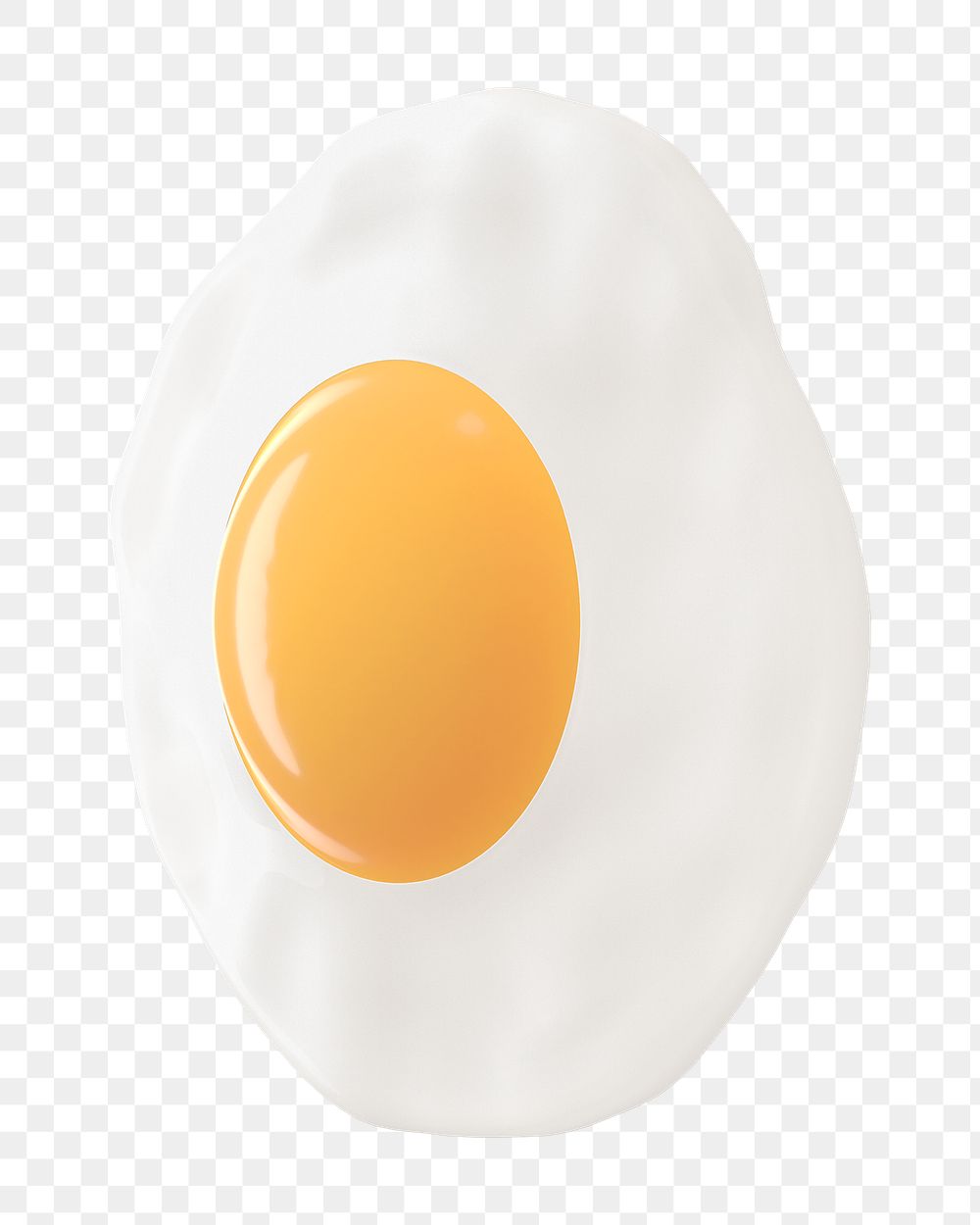 PNG 3D fried egg, element illustration, transparent background