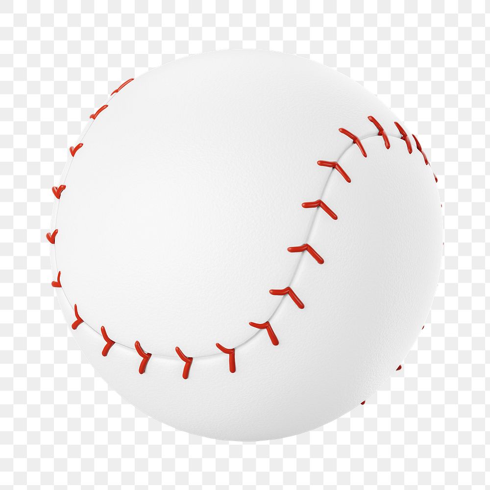 PNG 3D baseball ball, element illustration, transparent background