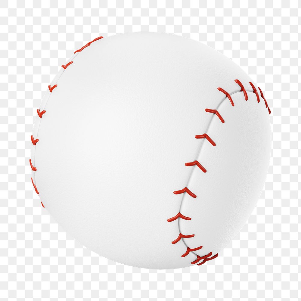 PNG 3D baseball ball, element illustration, transparent background
