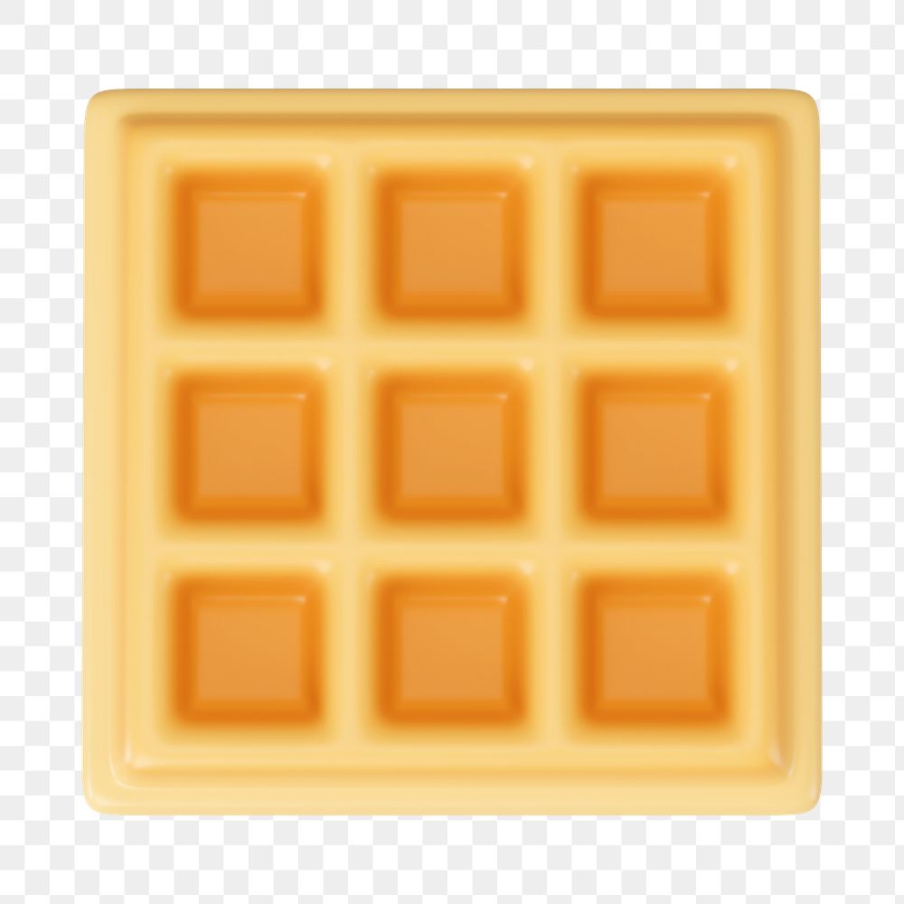 PNG 3D waffle breakfast, element illustration, transparent background