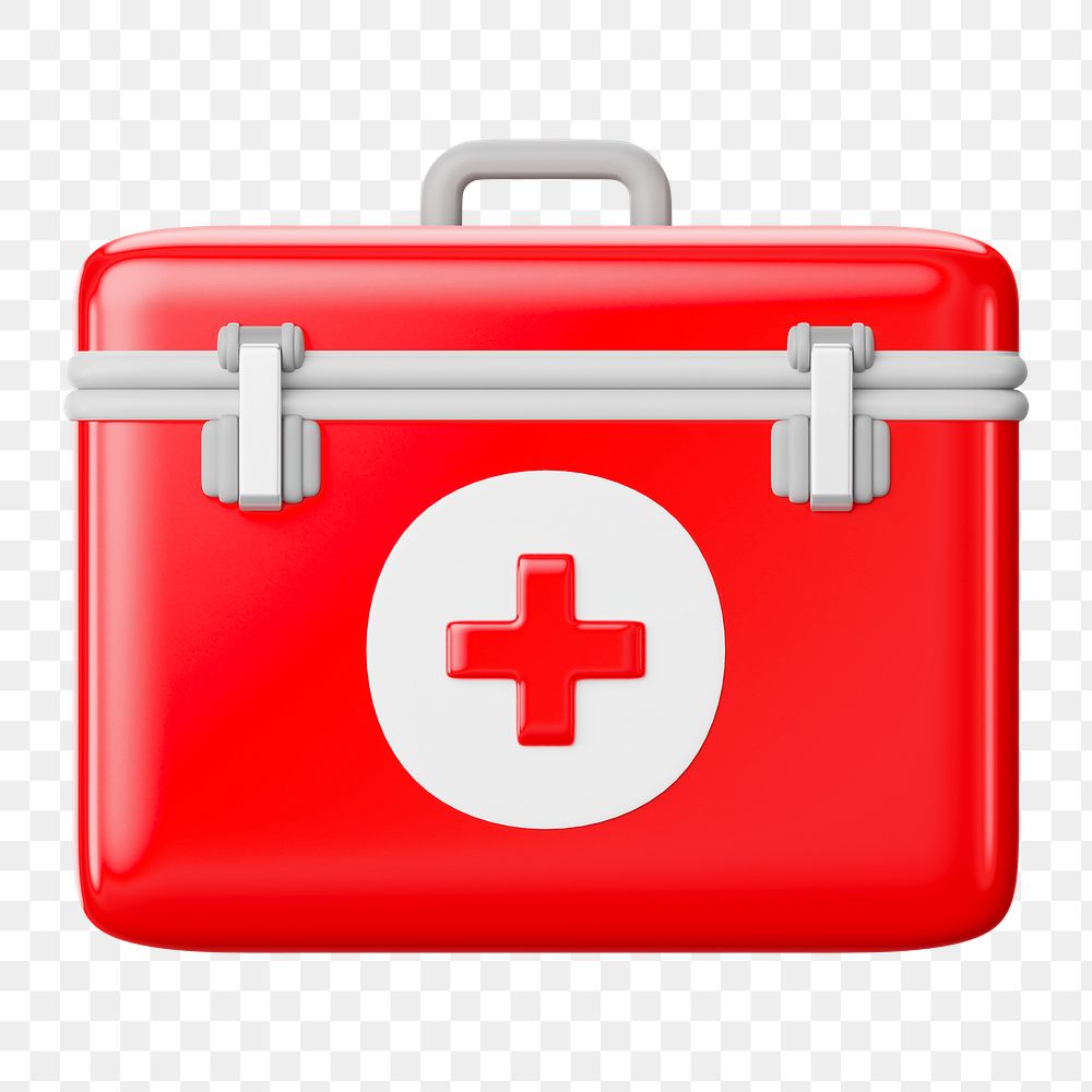 PNG 3D medical box, element illustration, transparent background