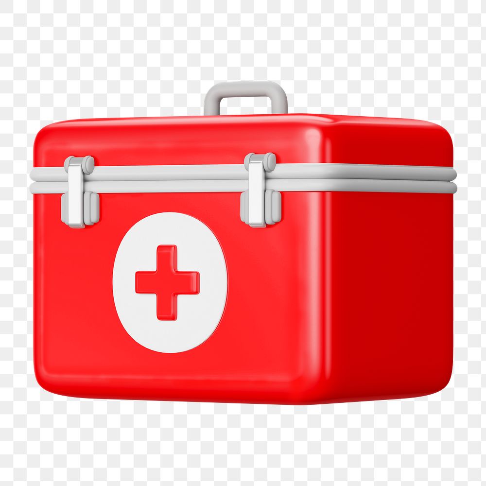 PNG 3D medical box, element illustration, transparent background