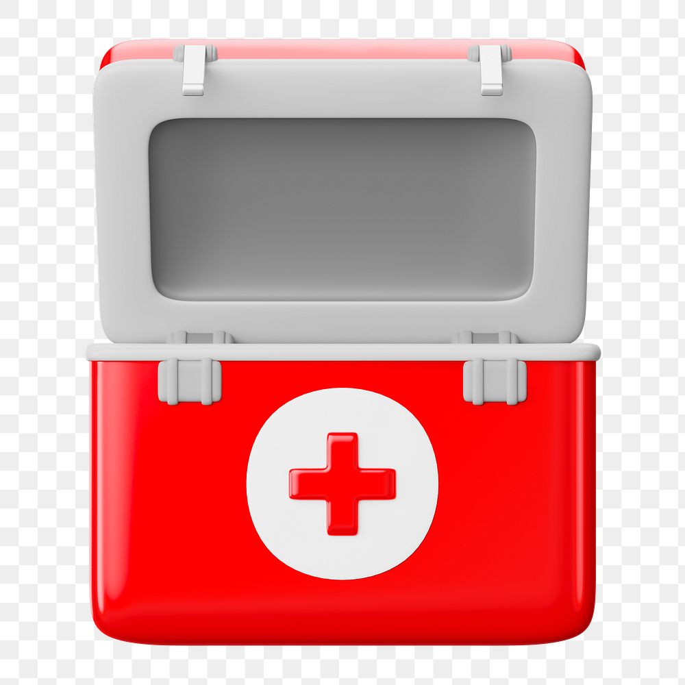 PNG 3D medical box, element illustration, transparent background