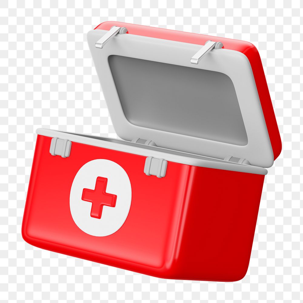 PNG 3D medical box, element illustration, transparent background