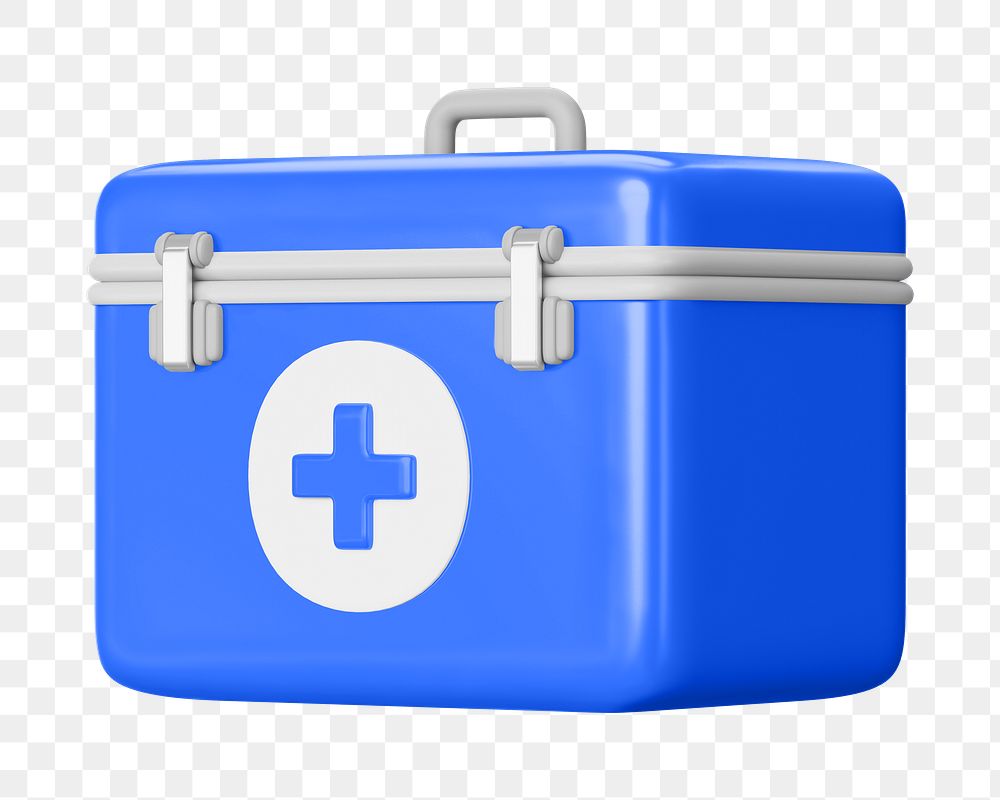 PNG 3D first aid box, element illustration, transparent background