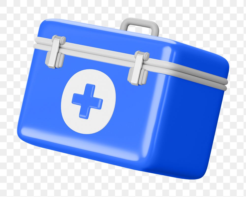 PNG 3D first aid box, element illustration, transparent background