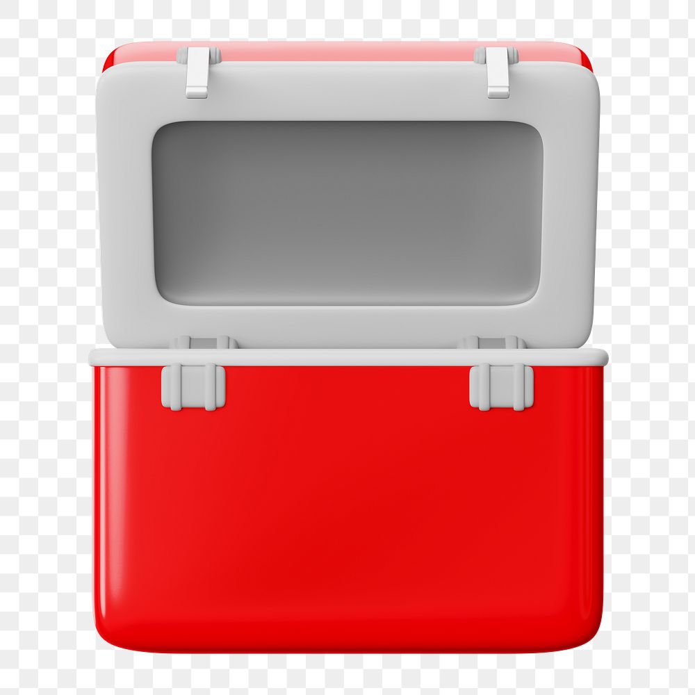 PNG 3D blood transport cooler, element illustration, transparent background