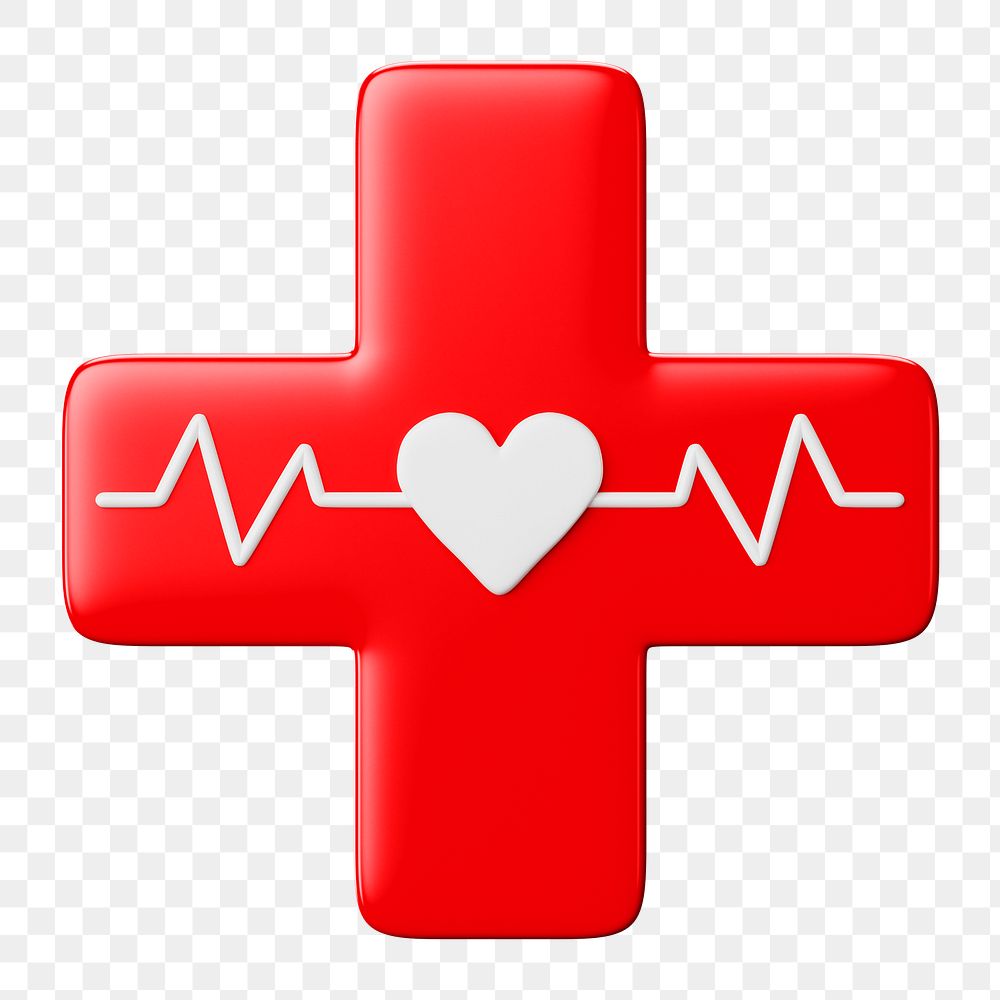 PNG 3D medical cross, element illustration, transparent background