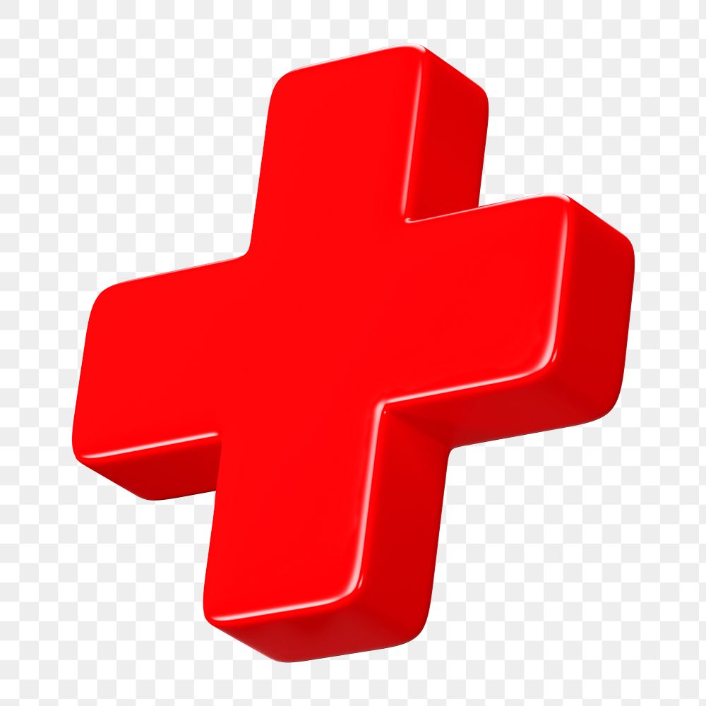 PNG 3D medical cross, element illustration, transparent background