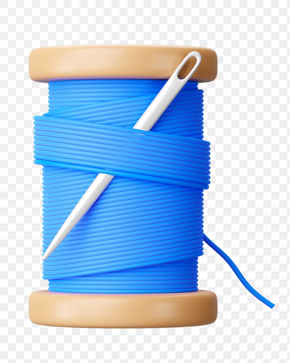 PNG 3D thread and needle, element illustration, transparent background