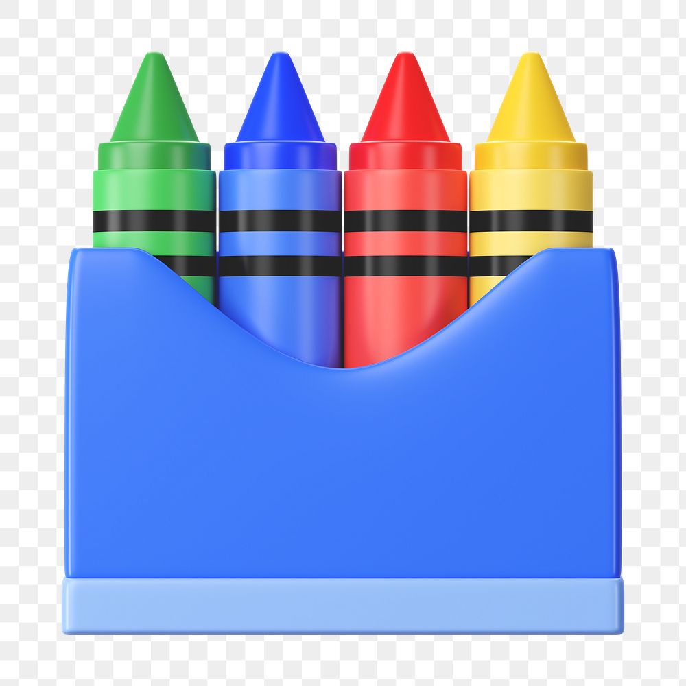 PNG 3D crayons, element illustration, transparent background