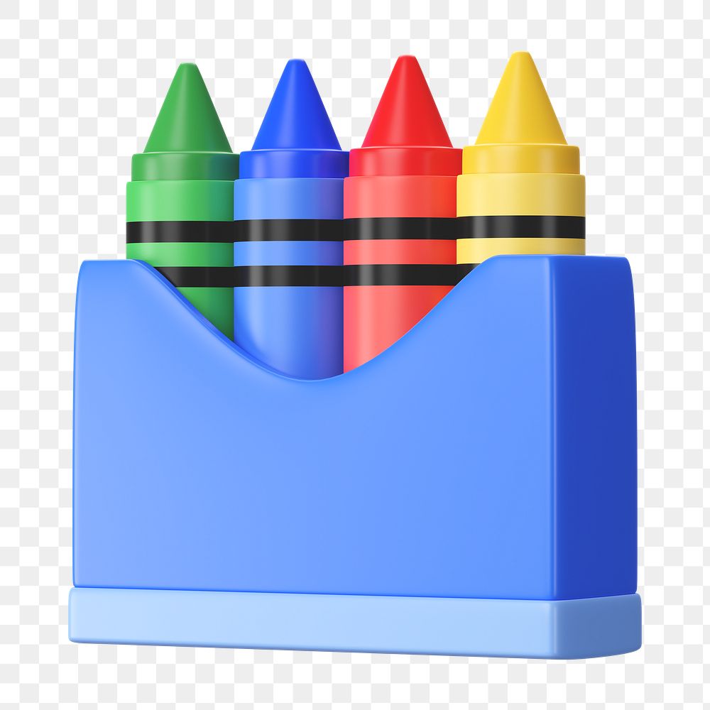 PNG 3D crayons, element illustration, transparent background