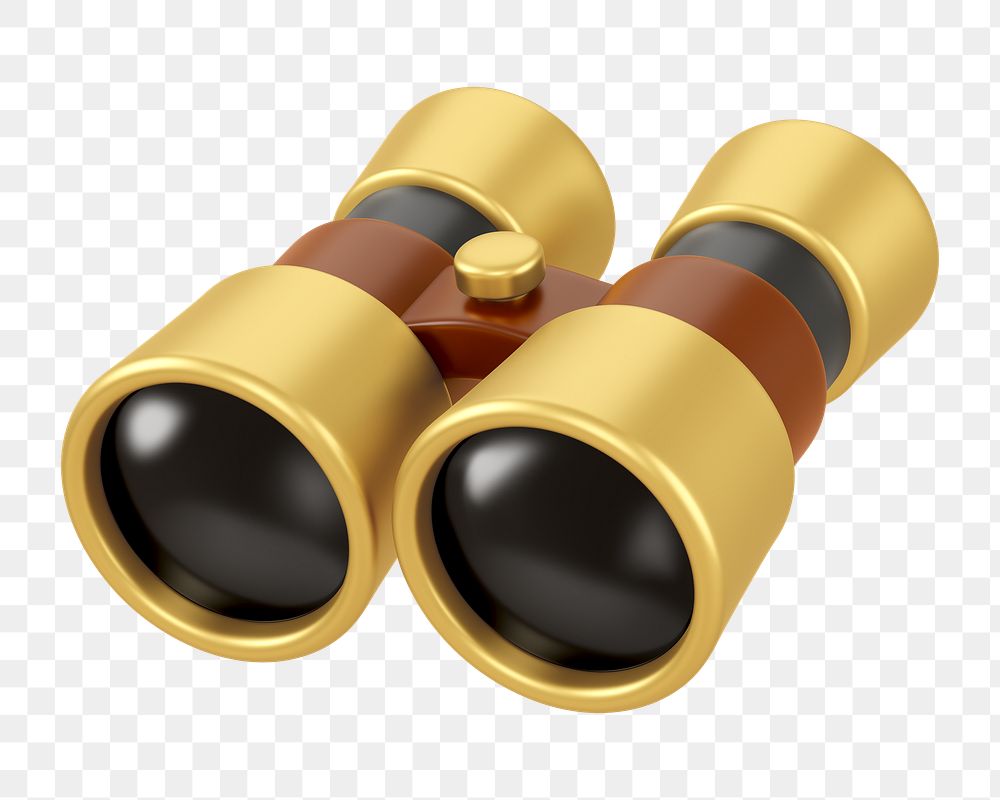 PNG 3D binoculars, element illustration, transparent background