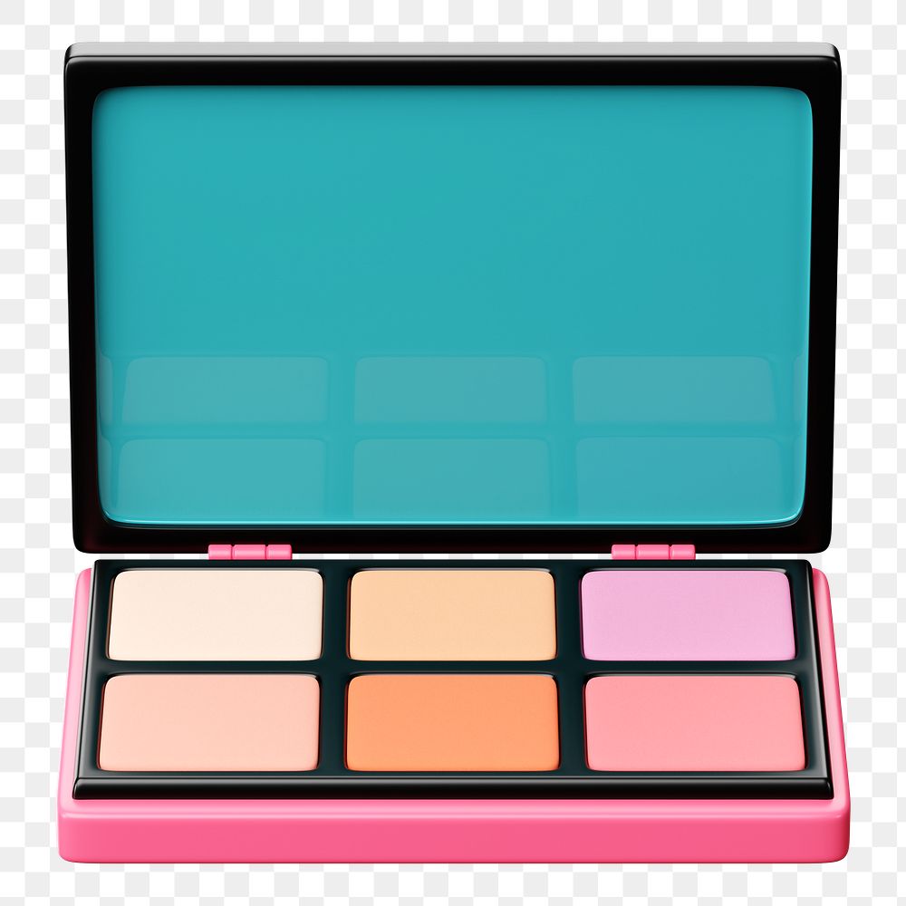 PNG 3D blush palette, element illustration, transparent background