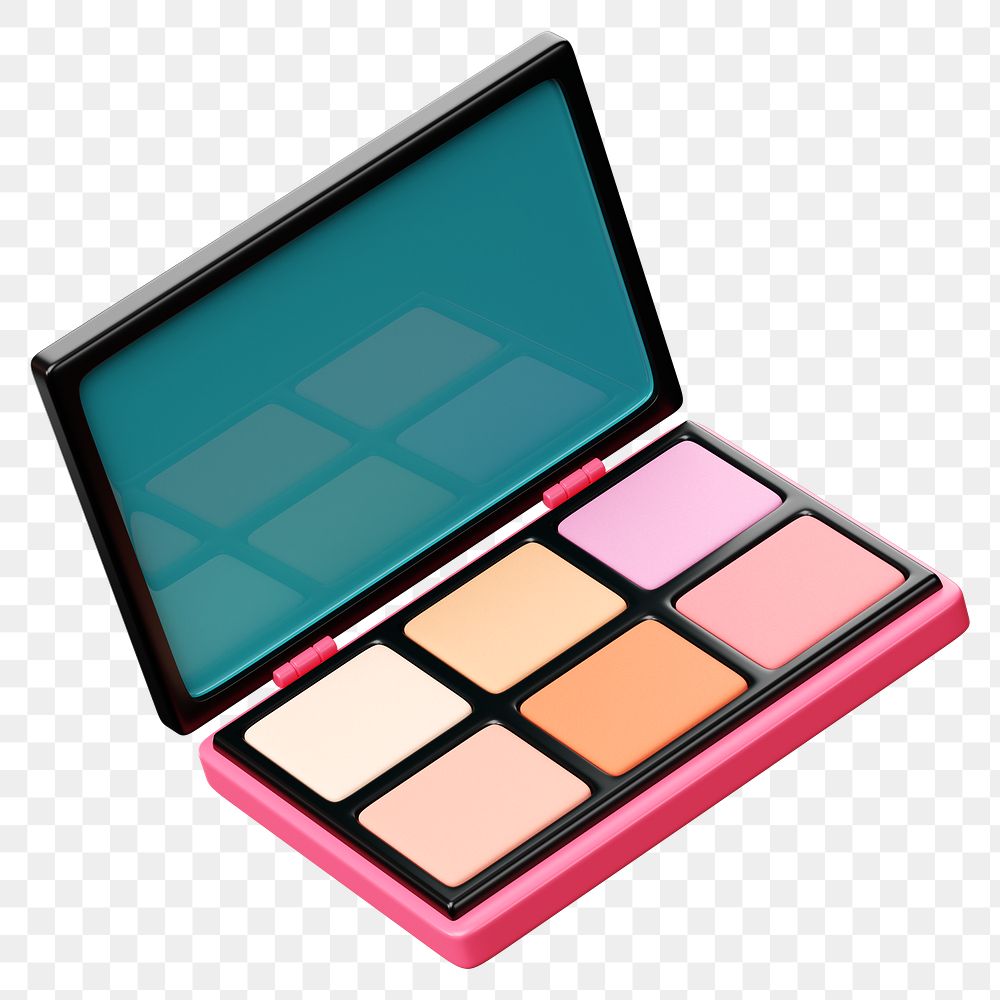 PNG 3D blush palette, element illustration, transparent background