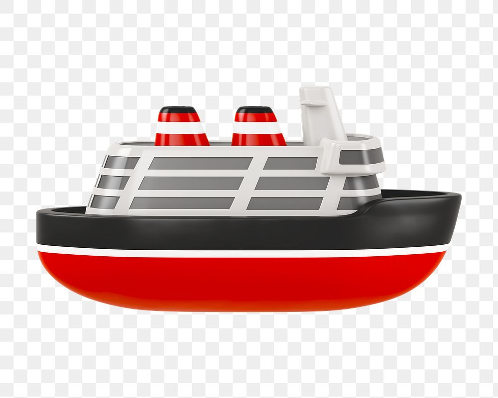 PNG 3D cruise ship, element illustration, transparent background