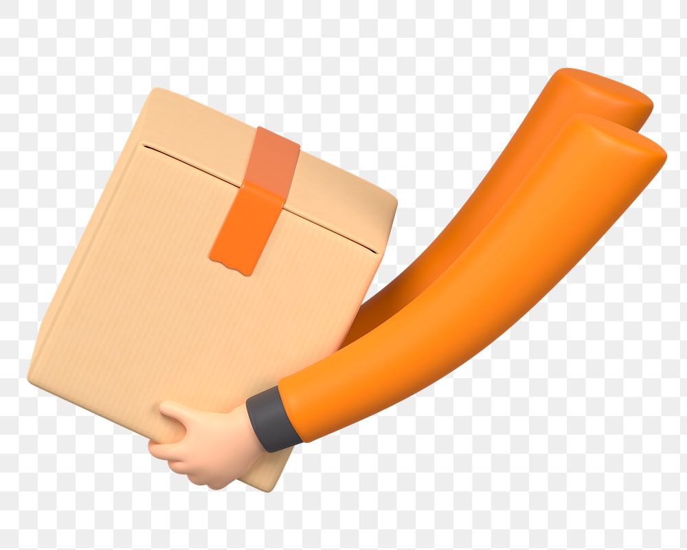 PNG 3D parcel delivery, element illustration, transparent background